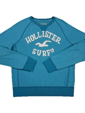 Hollister Surf Co Vintage Y2K Sweatshirt Womens XL Blue Applique Crewneck